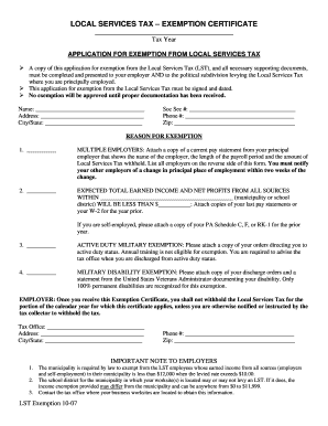 Lst Exemption Form