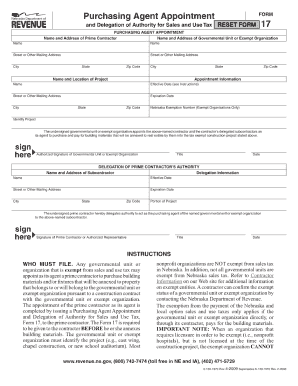  Form 17 Nebraska 2009
