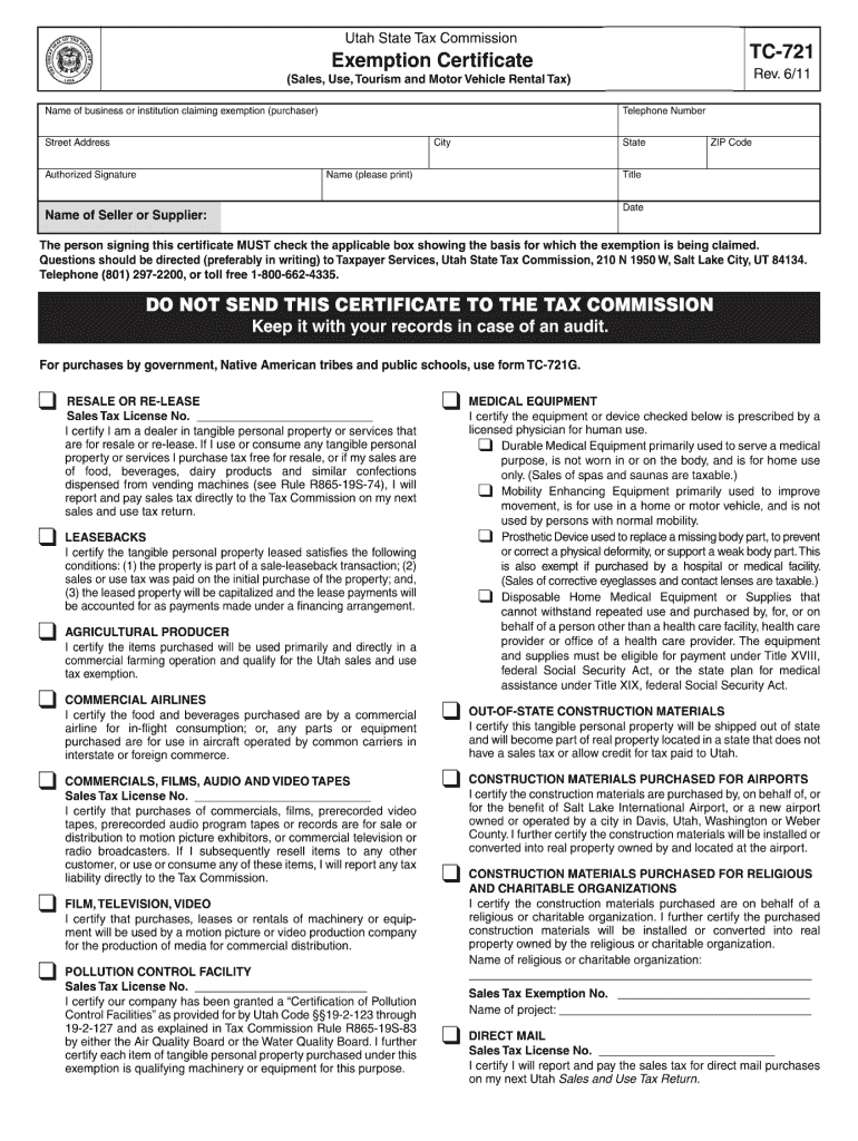  Tc 721 Form 2020