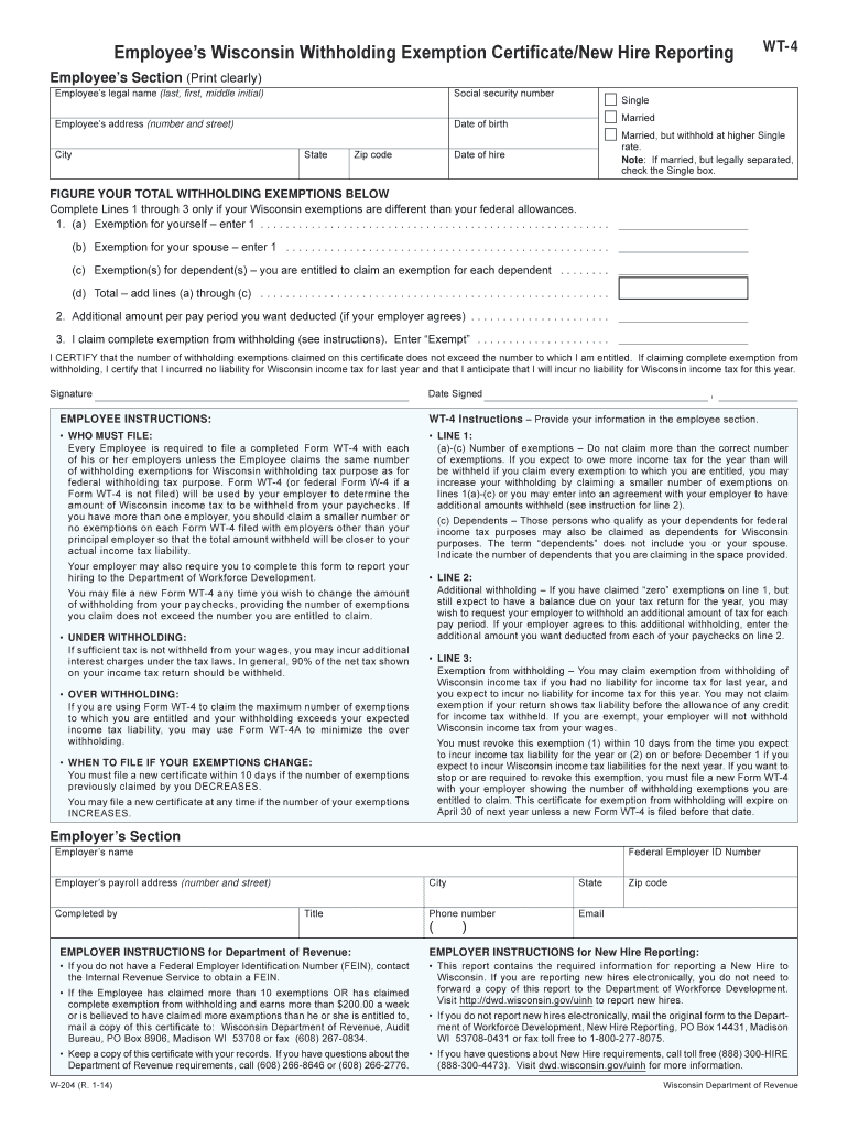  Wi W4 Form 2020