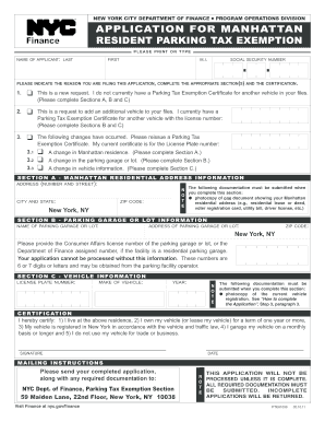 Dofmanhattanresidentparkingtaxexemption Form