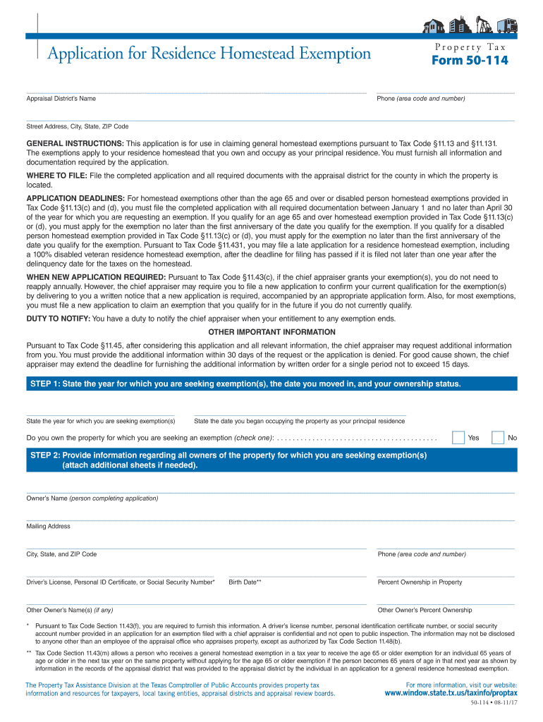 Where Can I Print a Application for Residence Homestead Exemption Form