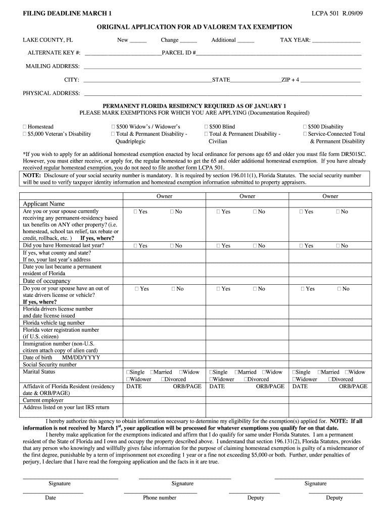  Port Saint Lucie Homestead Exemption Form 2009