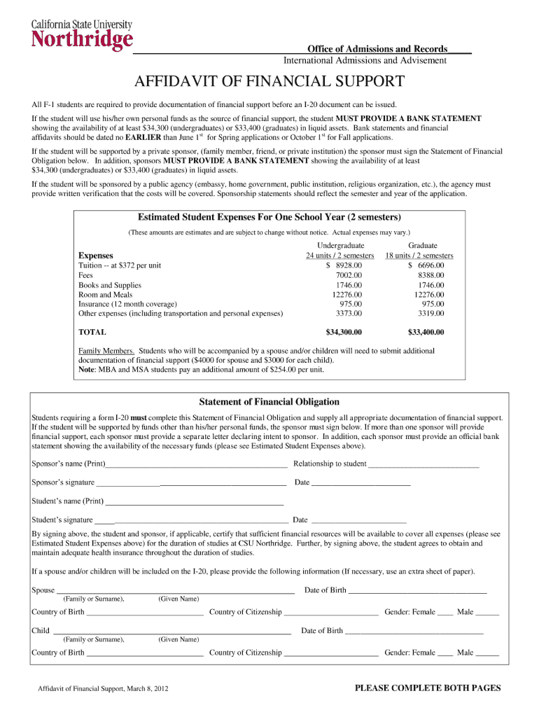 Csun Application  Form