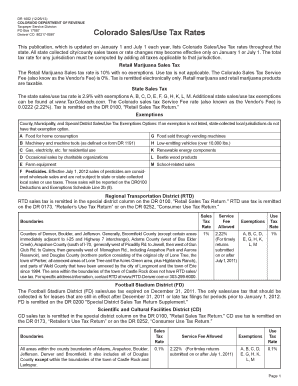 Colorado Sales Tax Form