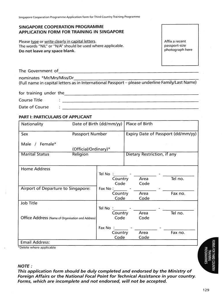 Scp Singapore  Form