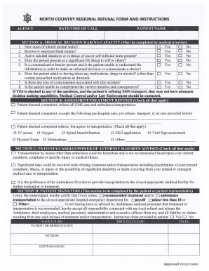 North Country Refusal Form
