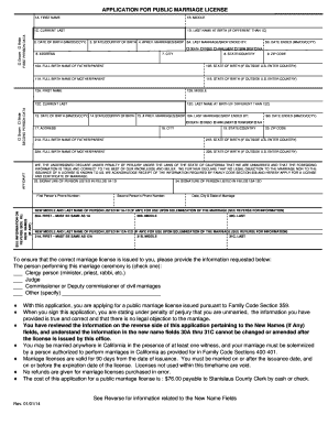 San Joaquin County Marriage License  Form