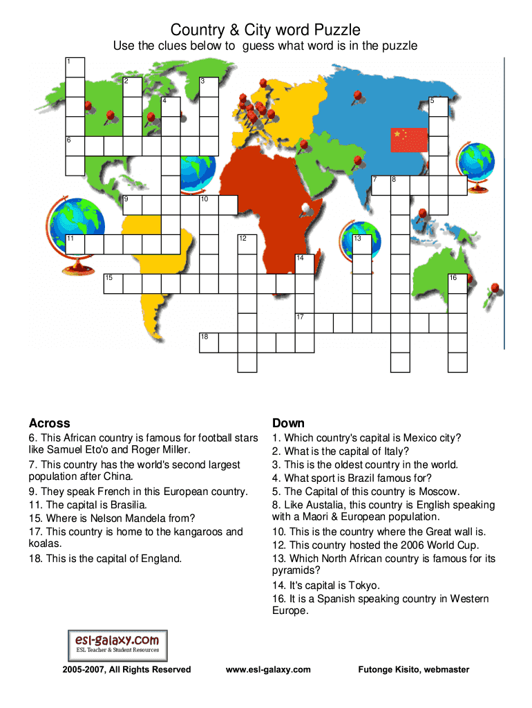 Not All Countries Have a Crossword Clue  Form