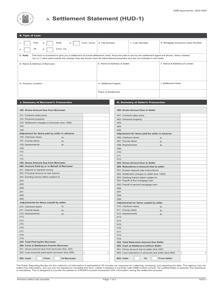 Hud 1 Form