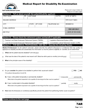 Form 7ar Nc Disability