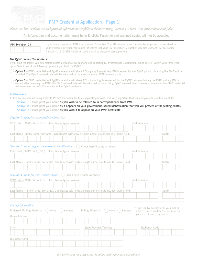 Pmp Form