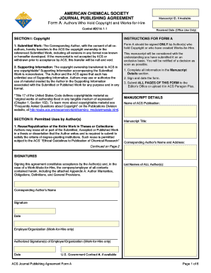 Acs Publishing  Form