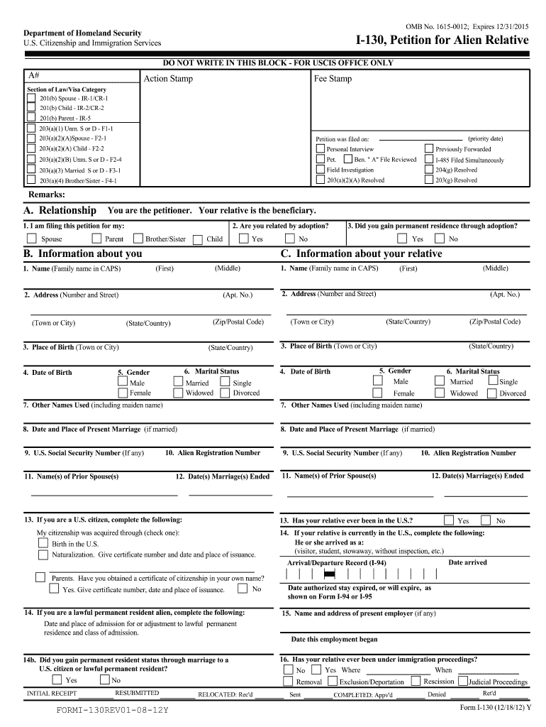 I 130 Form PDF