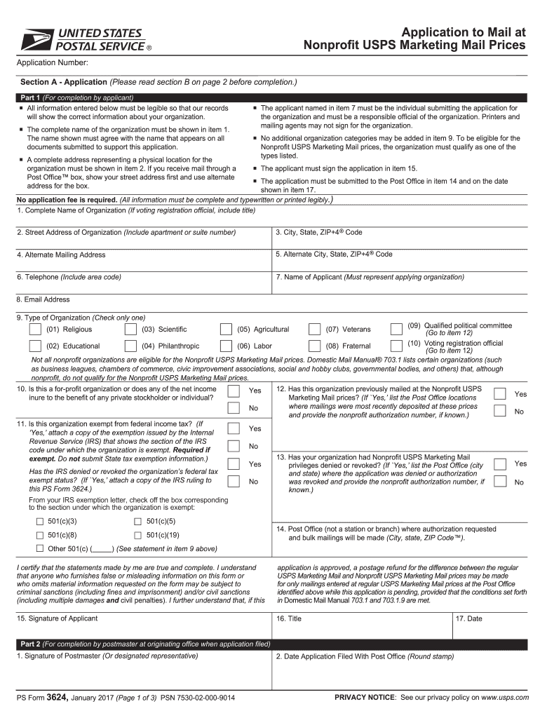 Ps Form 3624