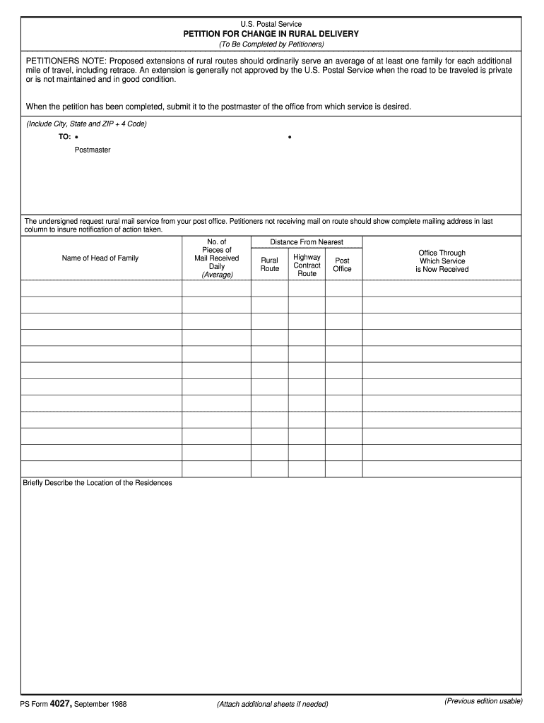 Usps Hardship Form