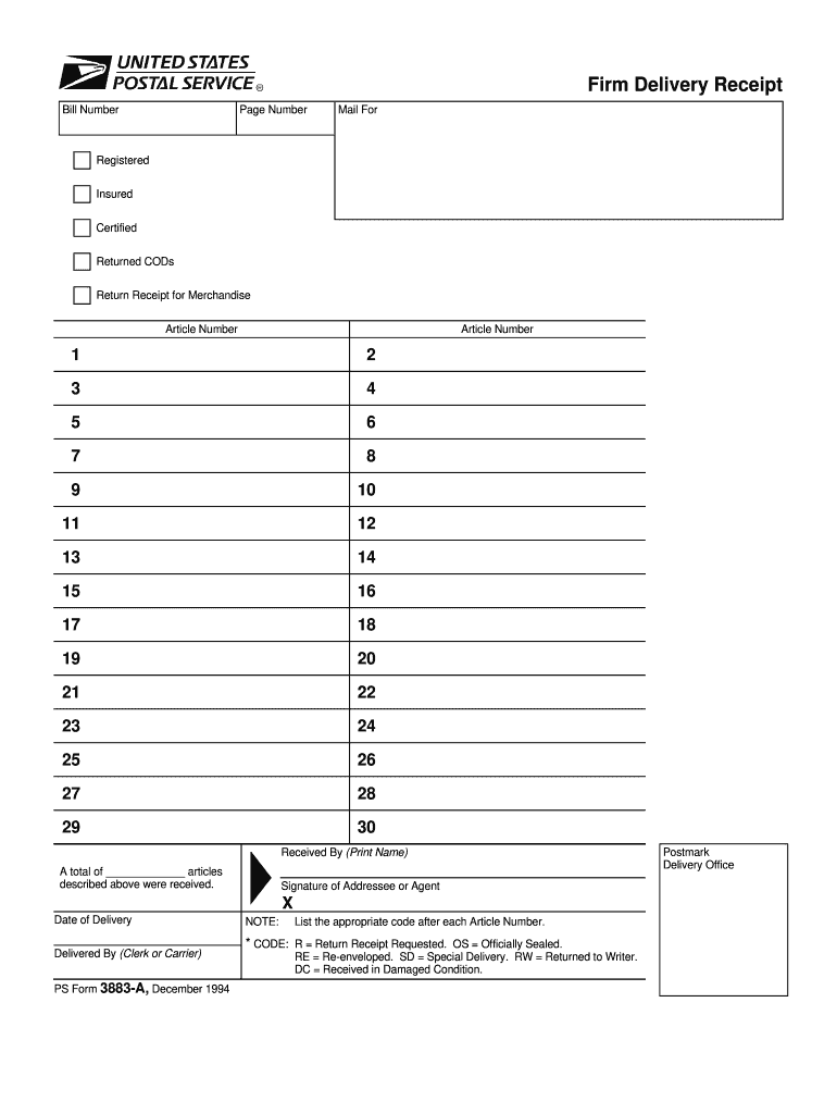  Ps Form 3883 1994-2024