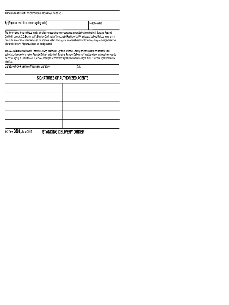  Ps Form 3801 2011-2024