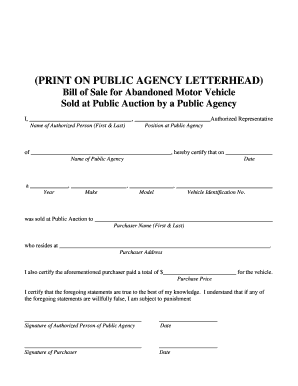 Nj Trailer Bill of Sale PDF Form