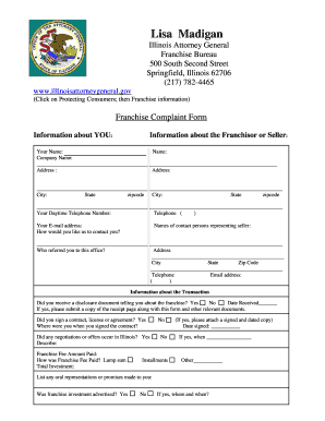 Lisa Madigan Complaint Form