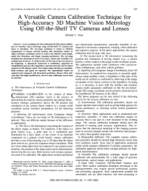 A Versatile Camera Calibration Technique for High Accuracy 3d Machine Vision Metrology Using off the Shelf Tv Cameras and Lenses  Form