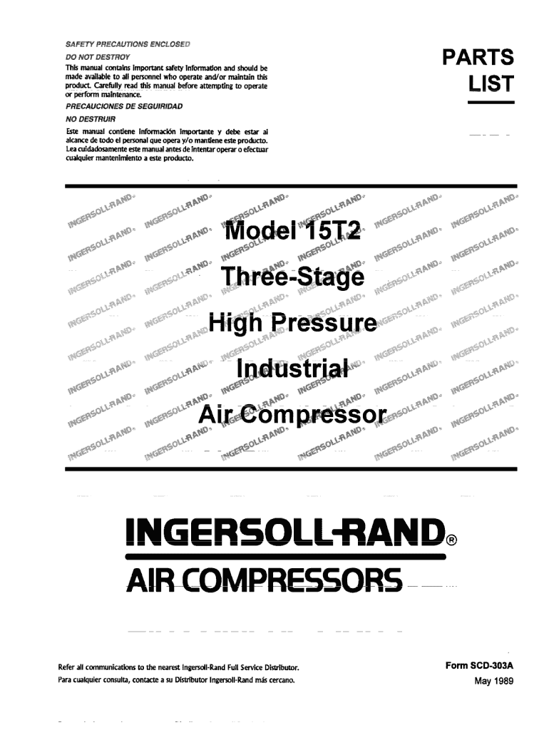 Ingersoll Rand 15t2 Manual  Form