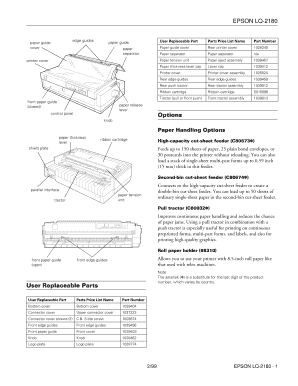 Parts Guide Epson Lq 2180 Form