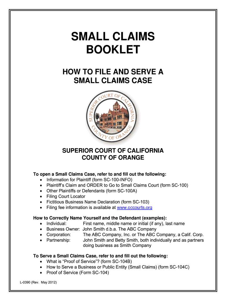 Get and Sign SPR16 08 Small Claims Plaintiff's Claim and Information Forms