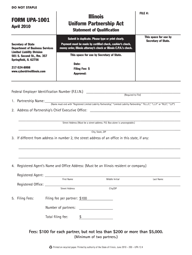  Illinois Act Form 2010