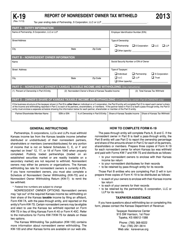  K 19 Form 2011