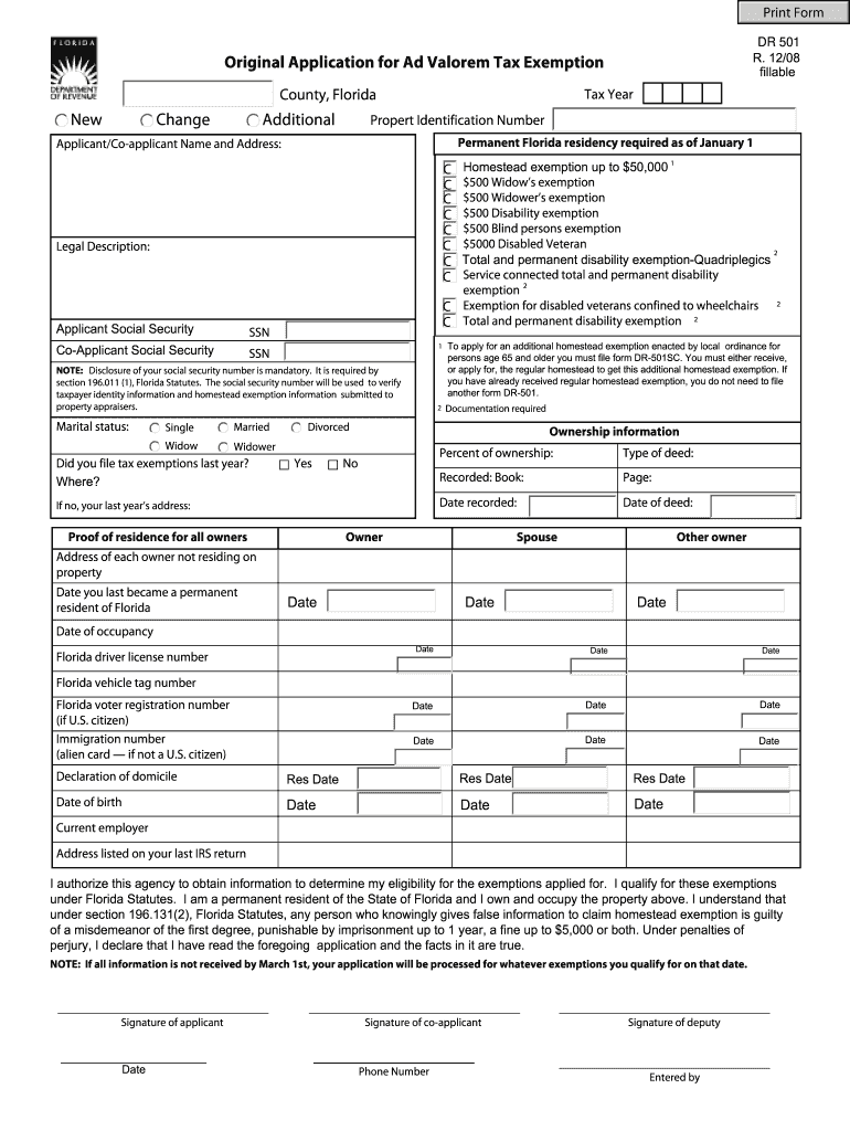 Dr 501  Form