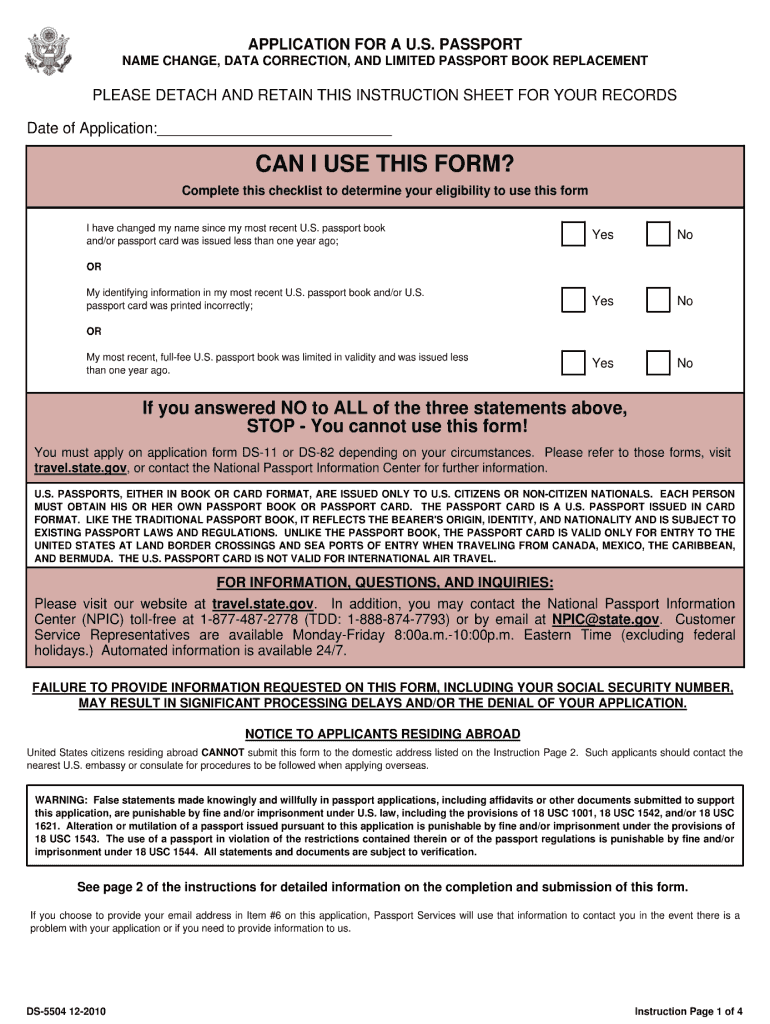  Where to Send Ds 5504 Form 2016