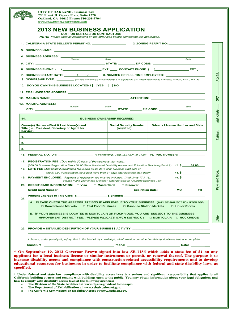 Business Application DOC  Form