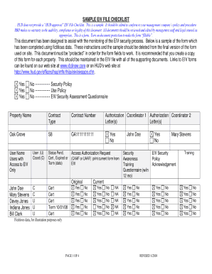 Eiv Report Checklist Form