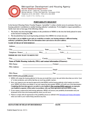 Nashville Housing Authority Application  Form