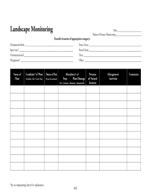 Monitoring Form Sample