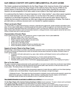 Asla Cnps San Diego Invasive Plants Form