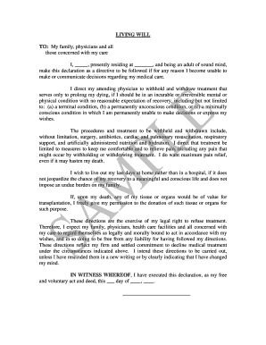 Sample Living with Family Notary Form