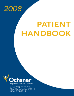 PATIENT HANDBOOK Ochsner Org Ochsner  Form