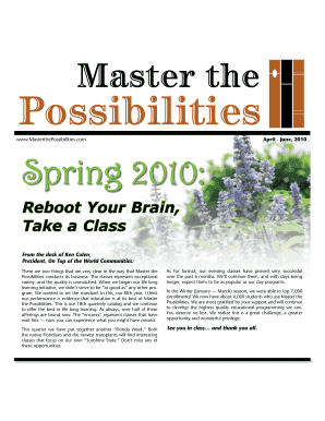 Reboot Your Brain, Take a Class Master the Possibilities  Form