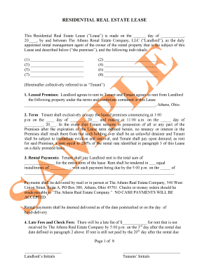 Sample Online Lease to Fill in and Print Out Form
