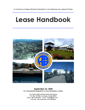 Real Estate Lease Handbook Qxd Alaska Railroad  Form
