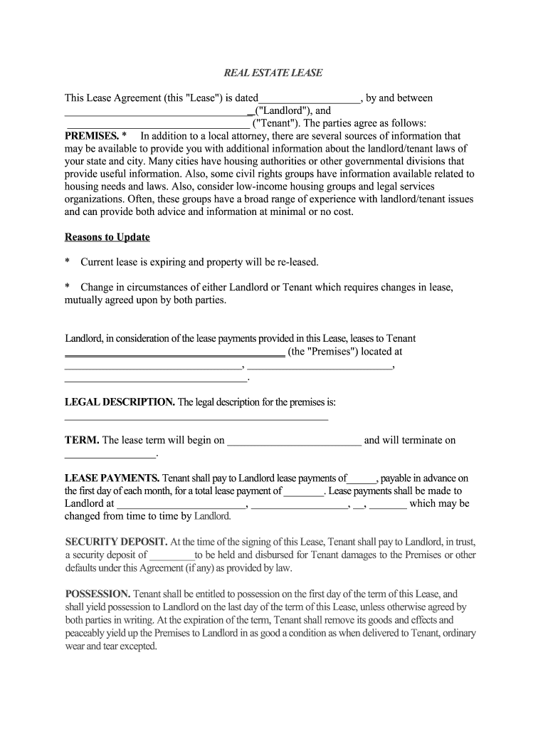 Lease Agreement  Form