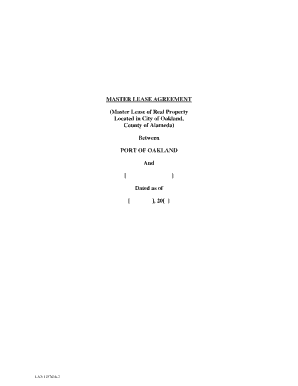Master Lease Agreement PDF  Form