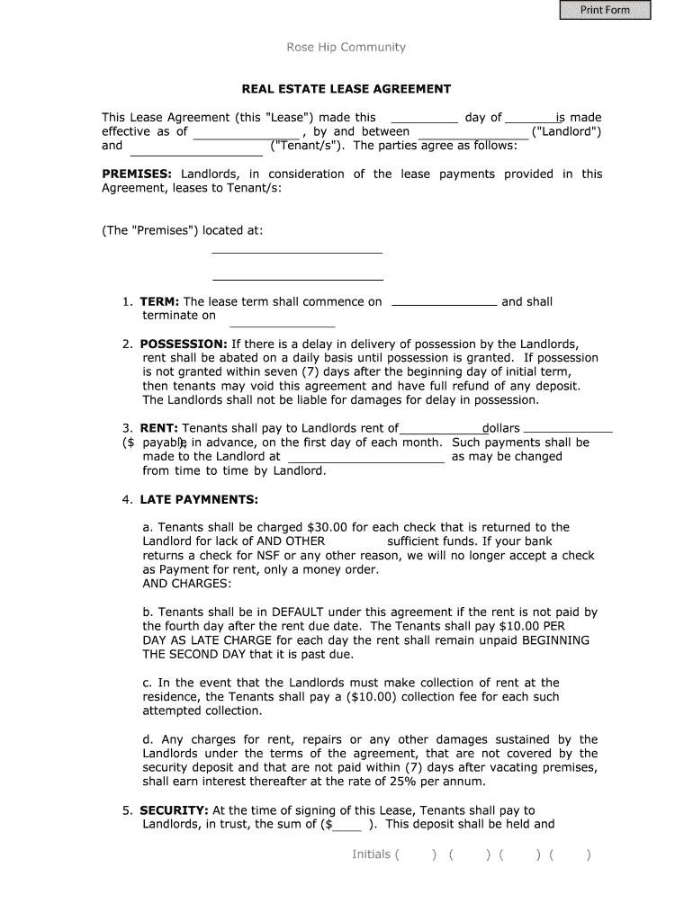 Rental Agreement California  Form