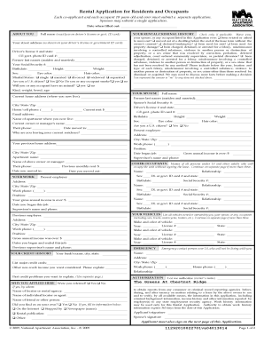 National Apartment Association Rental Application PDF  Form