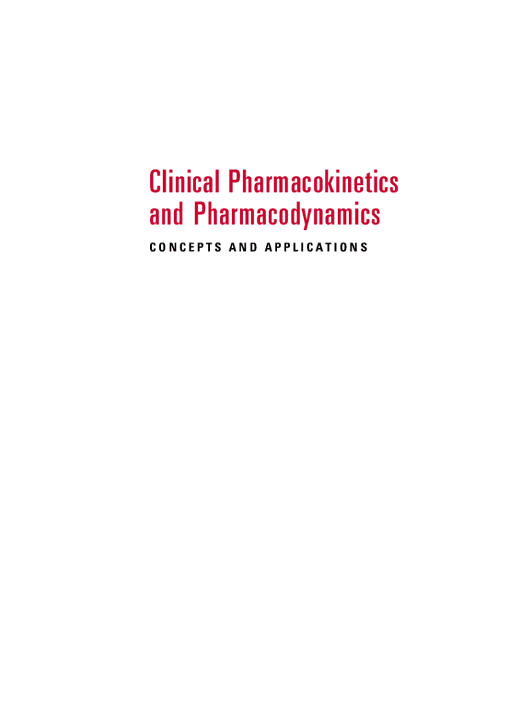 Rowland and Tozer&#039;s Clinical Pharmacokinetics and Pharmacodynamics 5th Edition PDF  Form