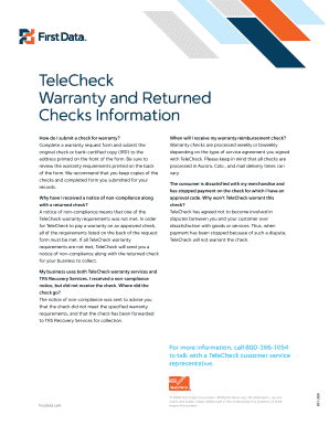 Telecheck Warranty Request Form