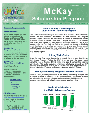 Mckay Scholarship  Form