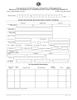 Registration Form Format PDF